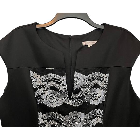 Dressbarn Lace Dress Black White Size 14 - Picture 2 of 6